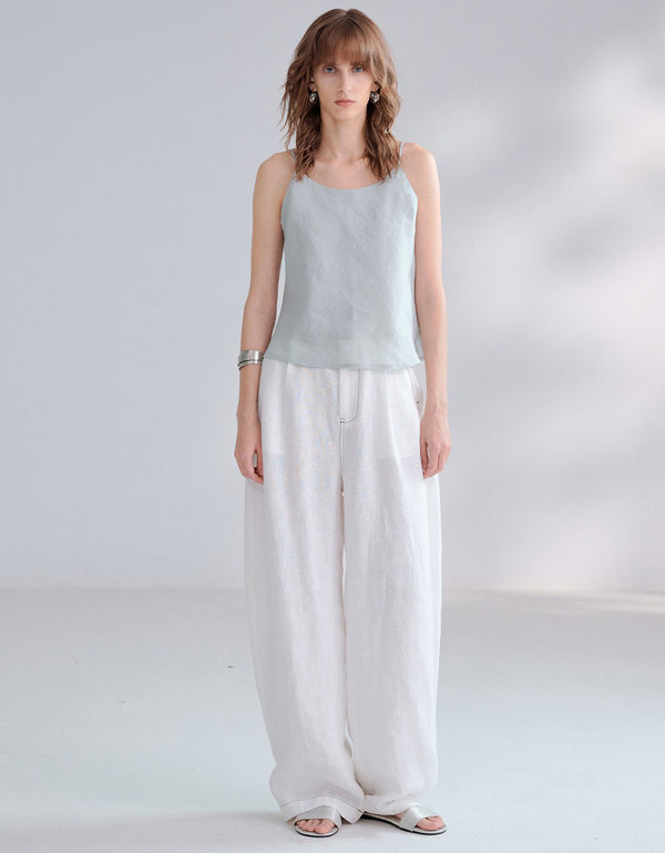 Linen tank top for women, soft breathable summer camisole