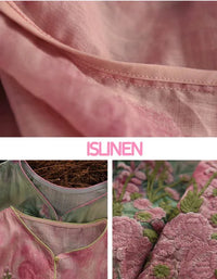 Soft Casual Floral Button-Up Linen Shirt - Islinen