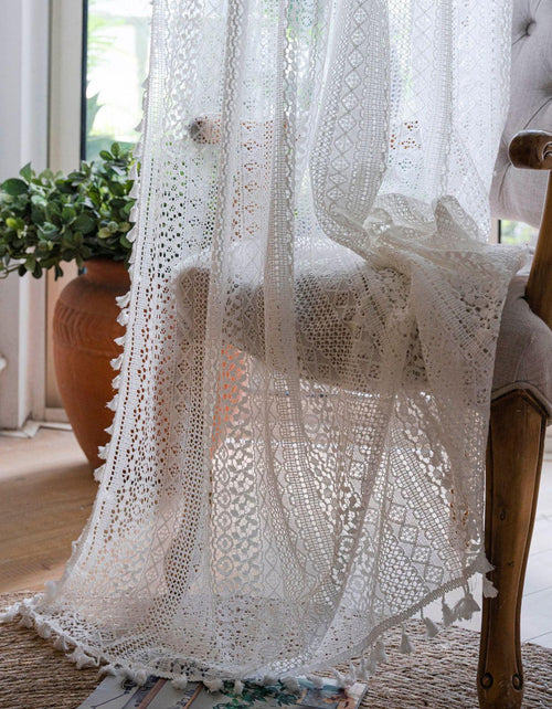 Soft Classic Vintage Macrame White Lace Curtain - Islinen