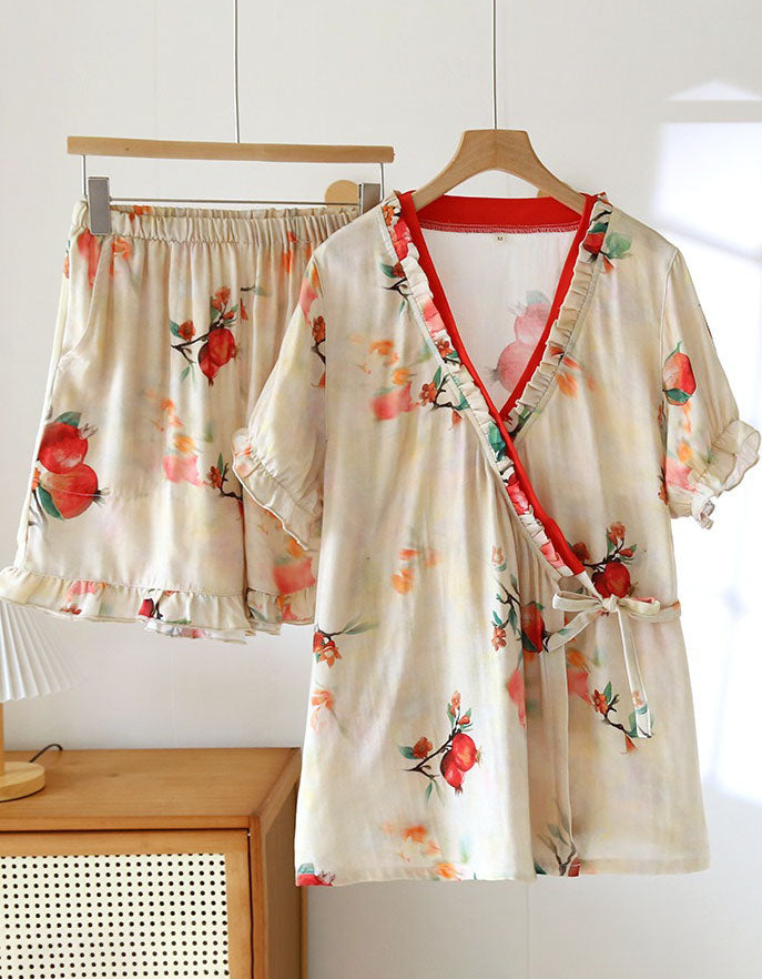 Women’s Cute Floral Lounge Set – Comfortable Homewear Pajama Outfit