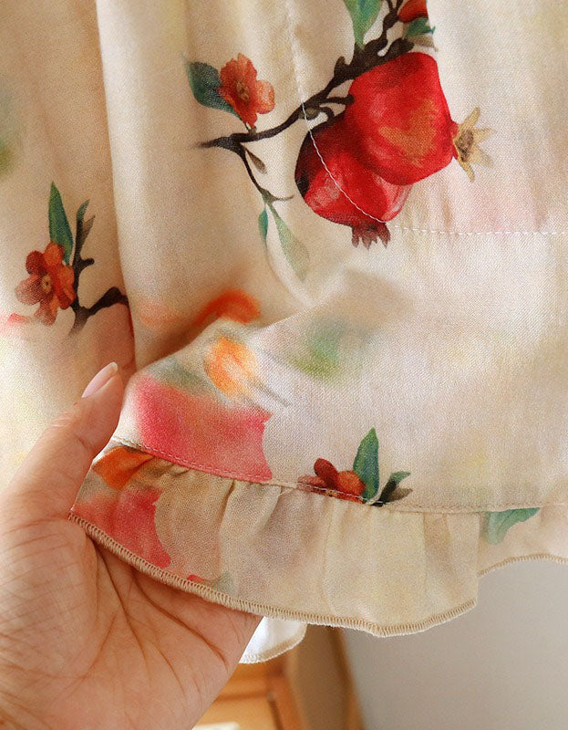 Floral print pajama set hanging on rack in multiple colors