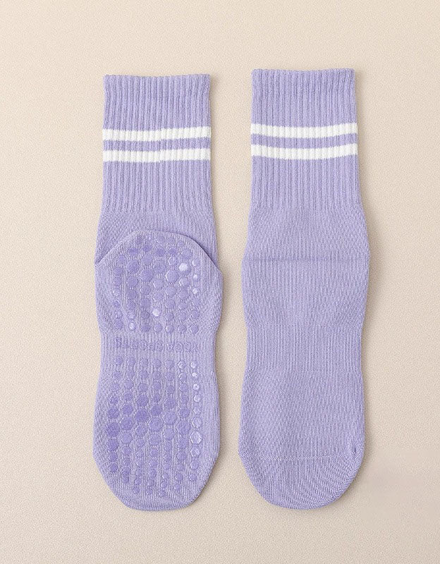 Purple Non-Slip Pilates Socks Breathable Yoga Fitness Socks