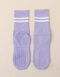 Purple Non-Slip Pilates Socks Breathable Yoga Fitness Socks
