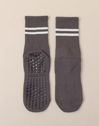 Gray Non-Slip Pilates Socks Breathable Yoga Fitness Socks