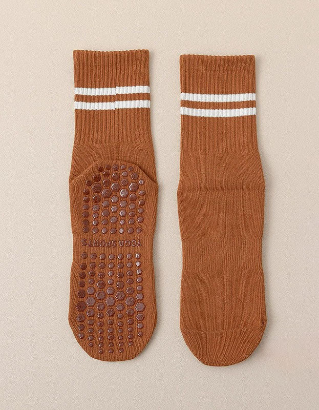 Orange Non-Slip Pilates Socks Breathable Yoga Fitness Socks