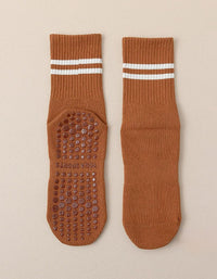 Orange Non-Slip Pilates Socks Breathable Yoga Fitness Socks