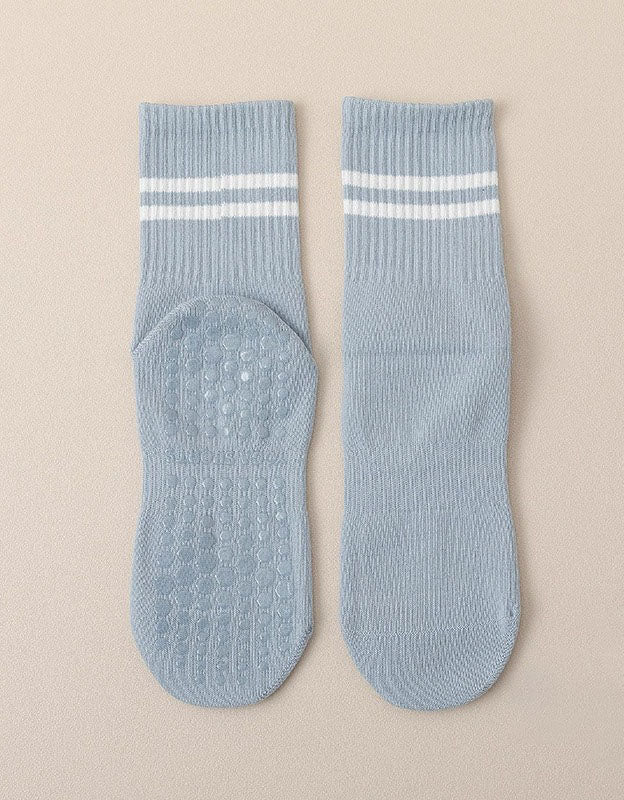 Light Blue Non-Slip Pilates Socks Breathable Yoga Fitness Socks
