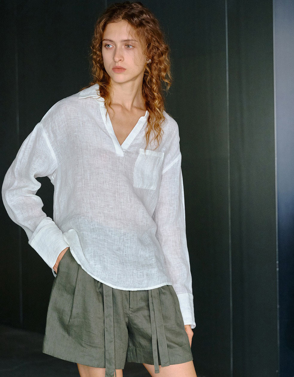 Women’s Elegant Linen Long Sleeve Summer Shirt