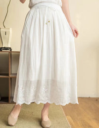 Women’s summer skirt in pastel white with flowy silhouette