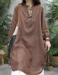 Polka Dot Summer Dress with Button Down Front