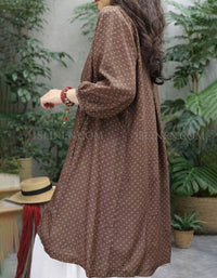 Effortlessly Chic Polka Dot Button Dress for Women