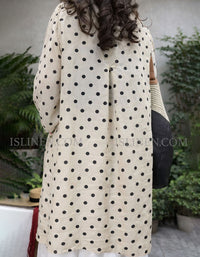 Elegant Button-Front Polka Dot Dress - Comfortable Fit
