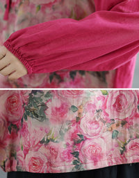 Close-up of a pink sleeve and floral patterned fabric
