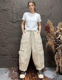 Wide Leg Cargo Pants for Women – High Waist Loose Fit Streetwear