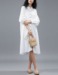 Minimalist linen shirt dress women relaxed fit outfit
