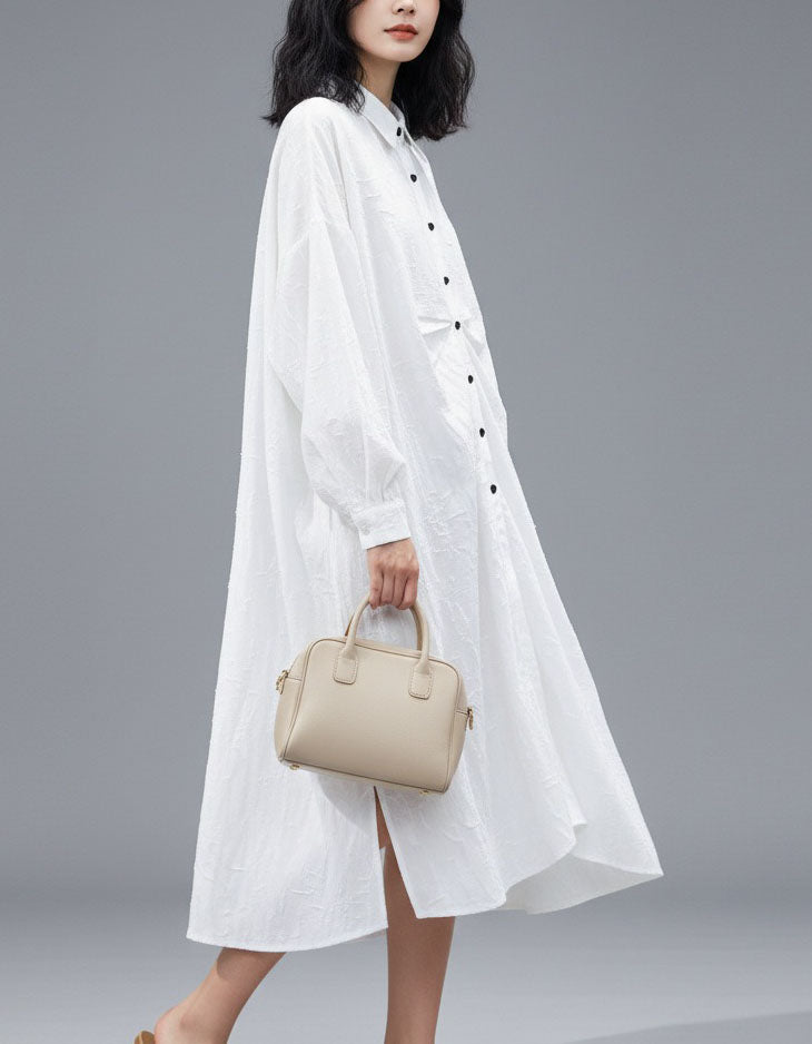 Button down long linen dress casual everyday wear