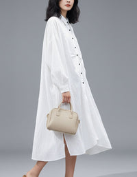 Button down long linen dress casual everyday wear