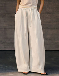 High Waist Wide Leg Pants – Beige Relaxed Trousers