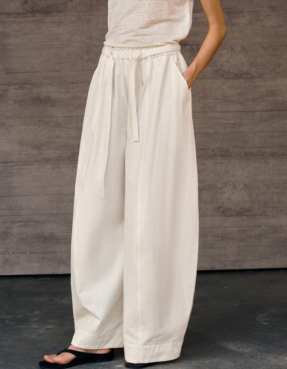 Women’s High Waist Wide Leg Pants – Casual Beige