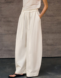 Women’s High Waist Wide Leg Pants – Casual Beige