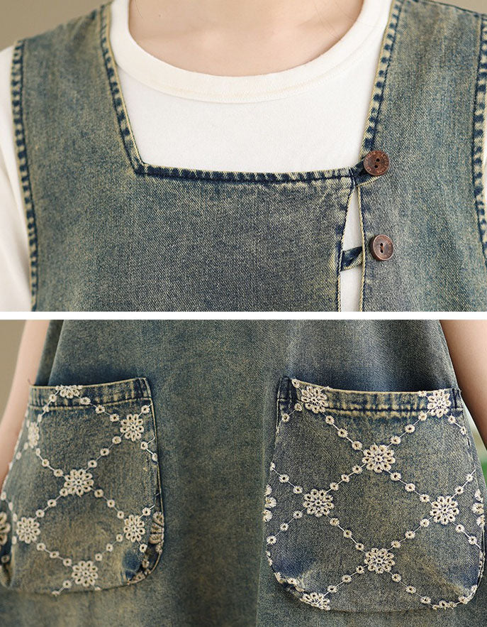 Women’s Loose Fit Denim Jumper Dress Casual Wear