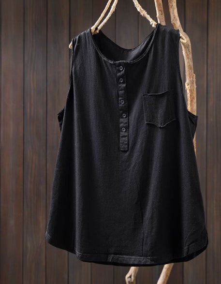 Summer Camisole Front Buckle Cotton Tops for Women