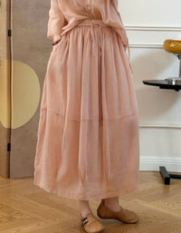 Flowy Midi Skirt for Women Soft Breathable Casual