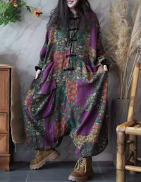 oversized baggy floral jumpsuit women daily wear