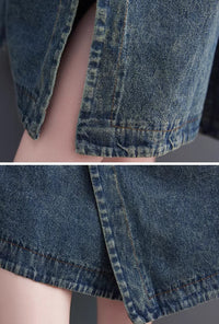 vintage denim dress women minimalist casual clothing