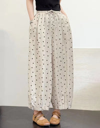 Casual Printed Loose Fit Wide Leg Pants Women