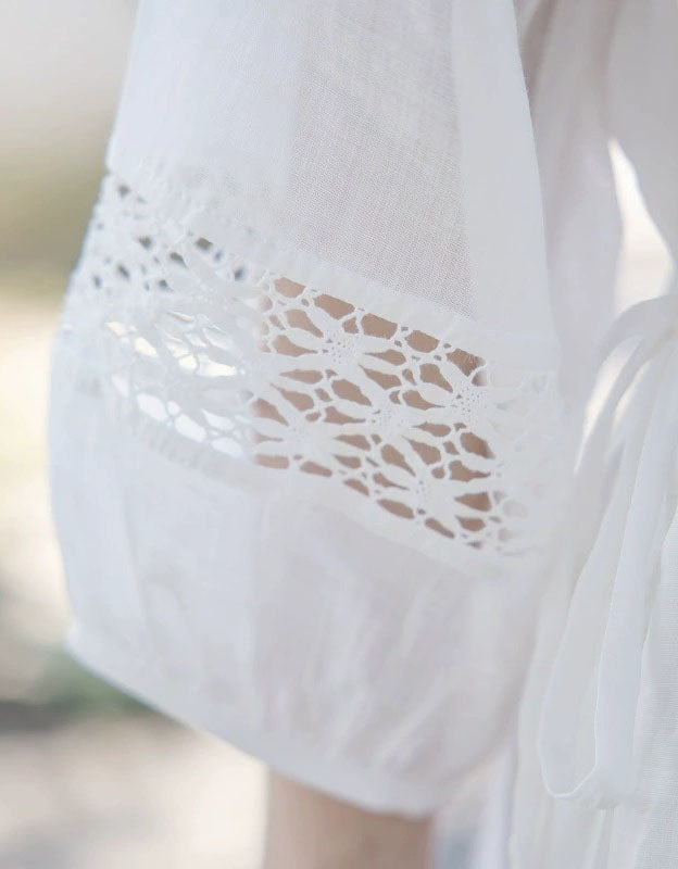 Minimal White Midi Dress with Vintage Style