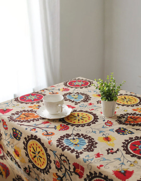 Tissu à imprimé tournesols de style campagnard 