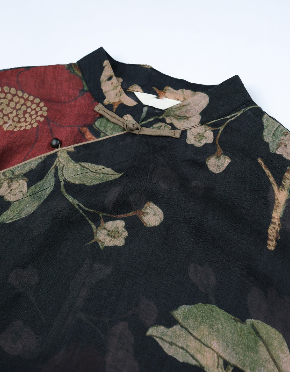Summer Vintage Floral Linen Long Sleeve Shirt