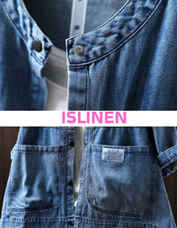 Oversized denim jacket women front view casual style close-up
