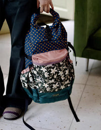 Floral Print Canvas Backpack Casual Travel Daypack Large Capacity Women Bag
