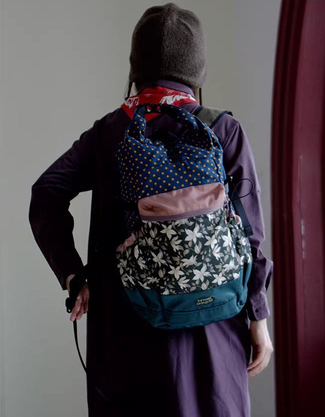 boho floral canvas backpack large capacity travel school bag