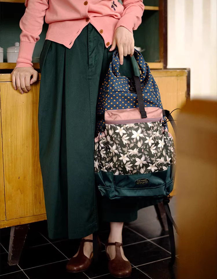 Vintage Floral Pattern Backpack Casual Travel School Daypack Women