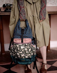 Casual Floral Canvas Backpack Large Capacity Travel School Bag