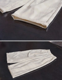 Vintage Casual Loose Wide Leg Cotton Trousers - Islinen