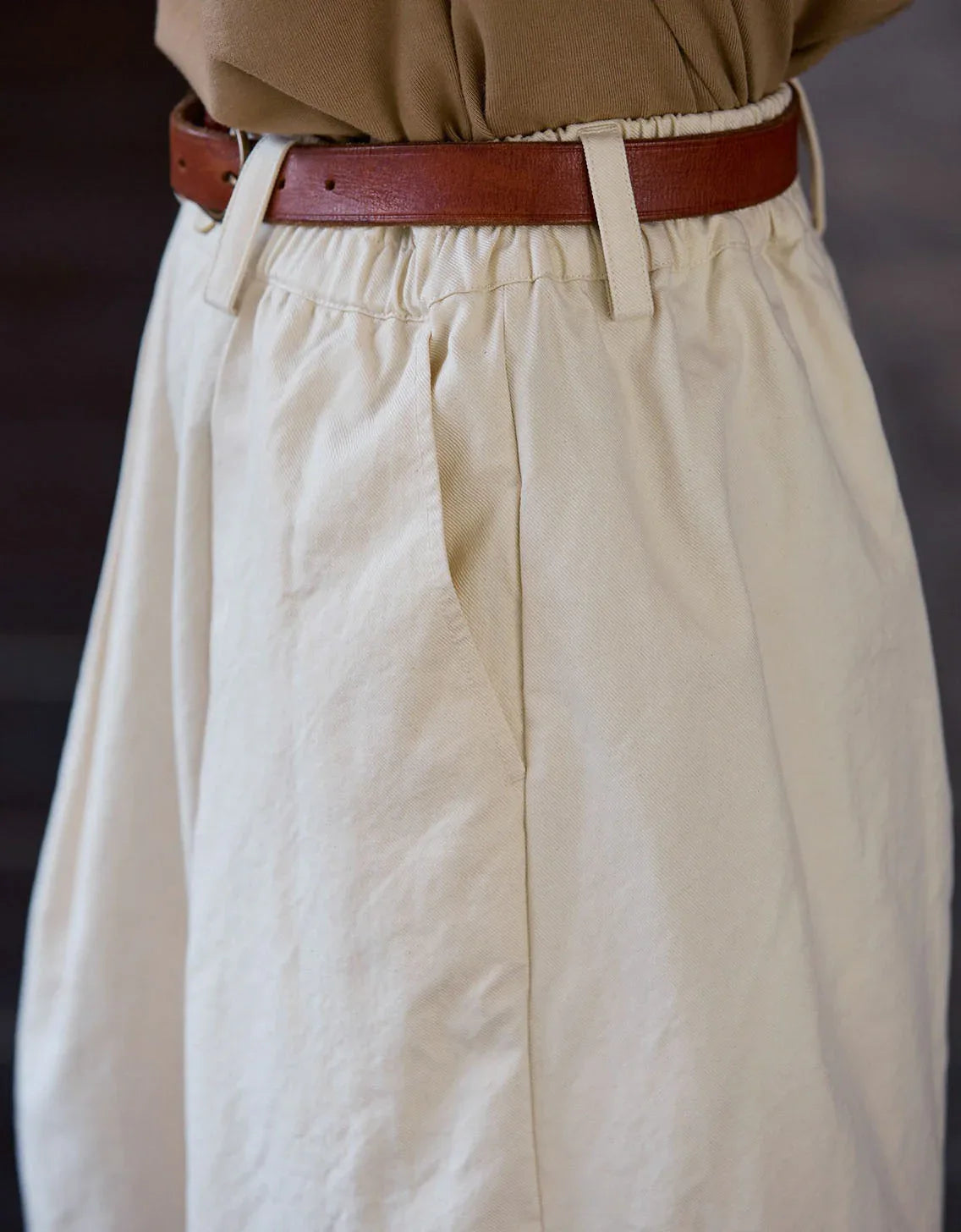 Vintage Casual Loose Wide Leg Cotton Trousers - Islinen