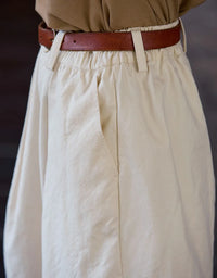 Vintage Casual Loose Wide Leg Cotton Trousers - Islinen
