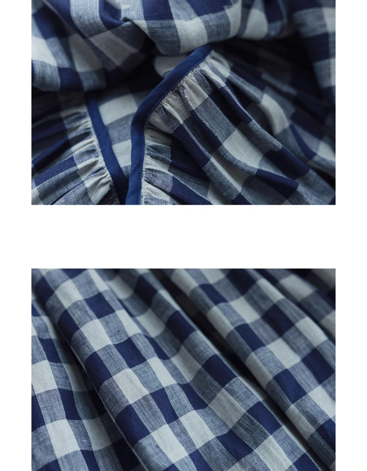 Vintage Casual Plaid Long Sleeve Collared Linen Midi Dress
