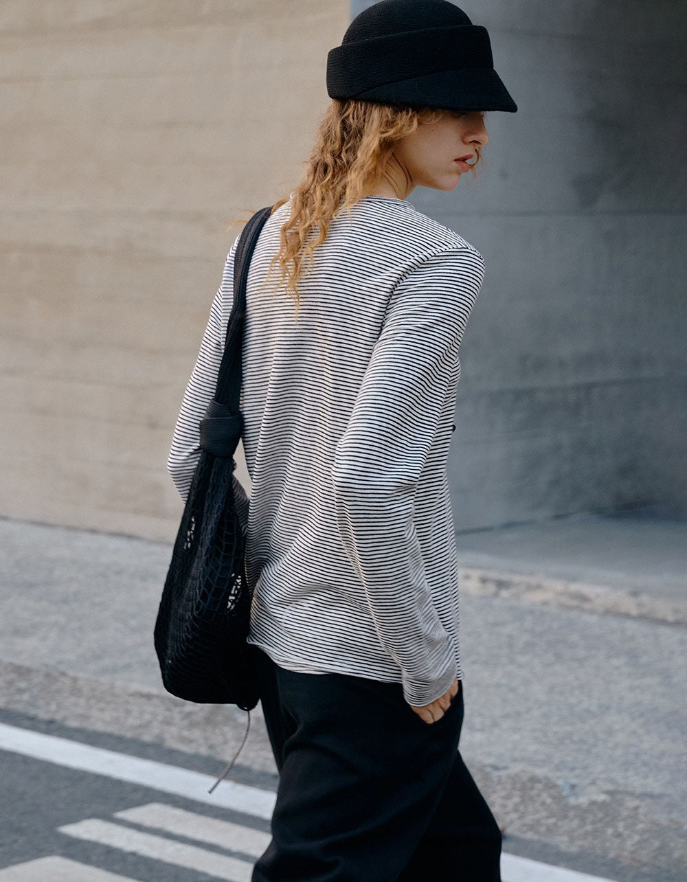 vintage stripe long sleeve tee women outfit