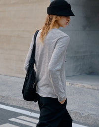 vintage stripe long sleeve tee women outfit