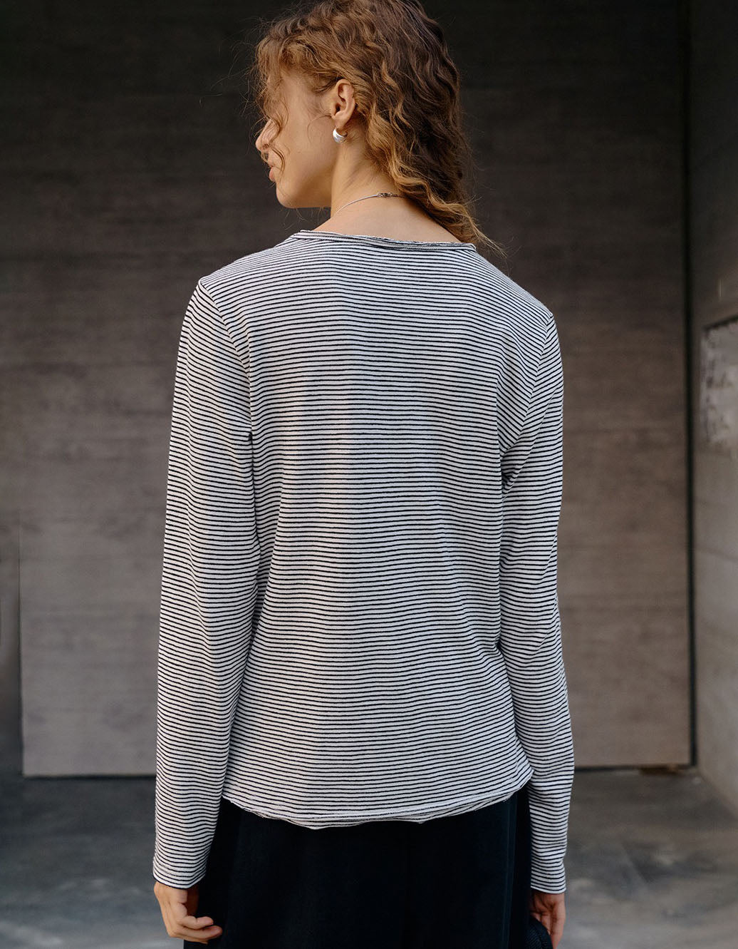 minimalist stripe shirt women casual wear