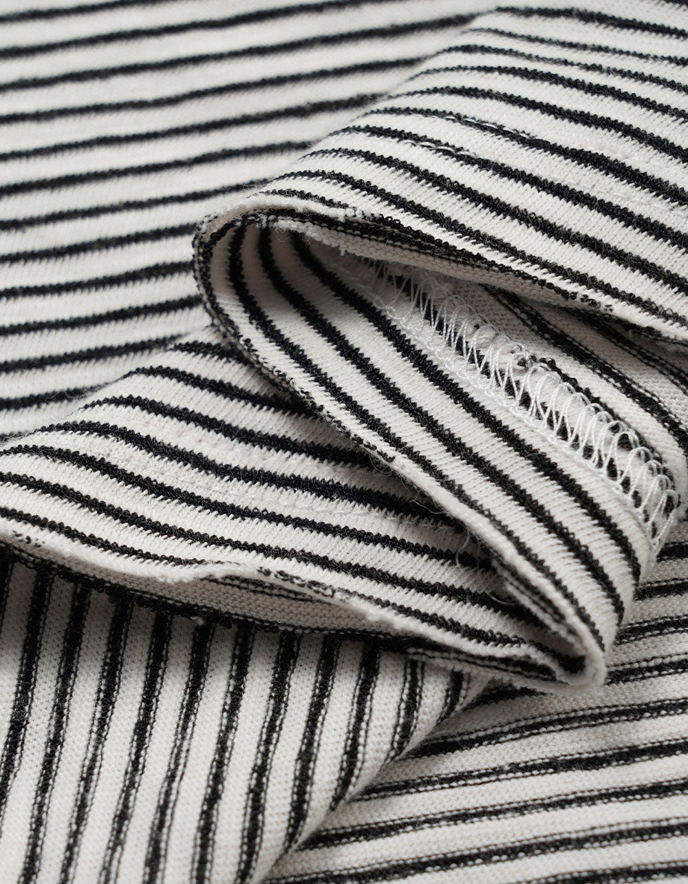 Close-up of black and white striped fabric