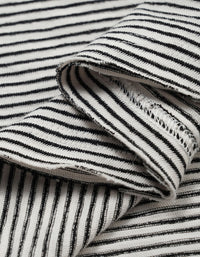 Close-up of black and white striped fabric
