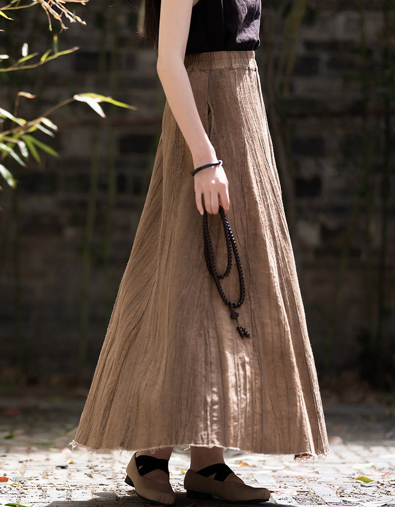 Vintage Casual Summer Look Ramie Linen Skirt