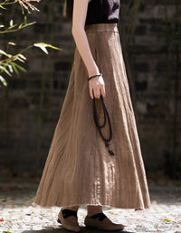 Vintage Casual Summer Look Ramie Linen Skirt