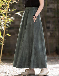 Vintage Casual Summer Look Ramie Linen Skirt